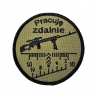 Naszywka Pracuję zdalnie, olive - rzep (2107R)