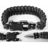 Bransoletka survivalowa 2w1 NÓŻ PARACORD BSH SURVIVAL NIEZBĘDNIK czarna