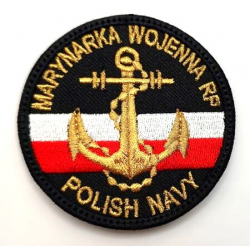 Naszywka Marynarka Wojenna "Polish Navy" z rzepem, kolor, 70mm