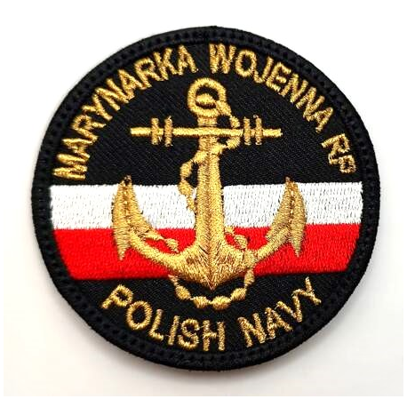 Naszywka Marynarka Wojenna "Polish Navy" z rzepem, kolor, 70mm