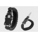 Bransoletka Paracord Survival z nożem czarna NOWA