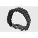 Bransoletka Paracord Survival z nożem czarna NOWA