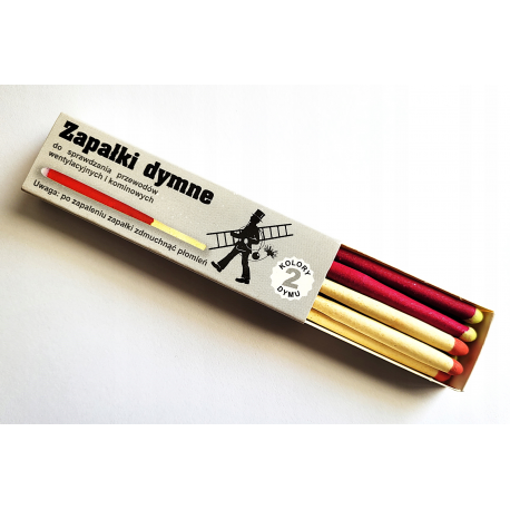 ZAPAŁKI DYMNE, kominiarskie, dwa kolory, 8 sztuk, produkt POLSKI