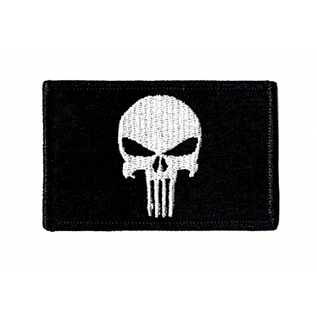 Naszywka - PUNISHER- czarna, rzep