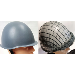 HEŁM stalowy wzór 67/75 szary WP z siatką maskującą